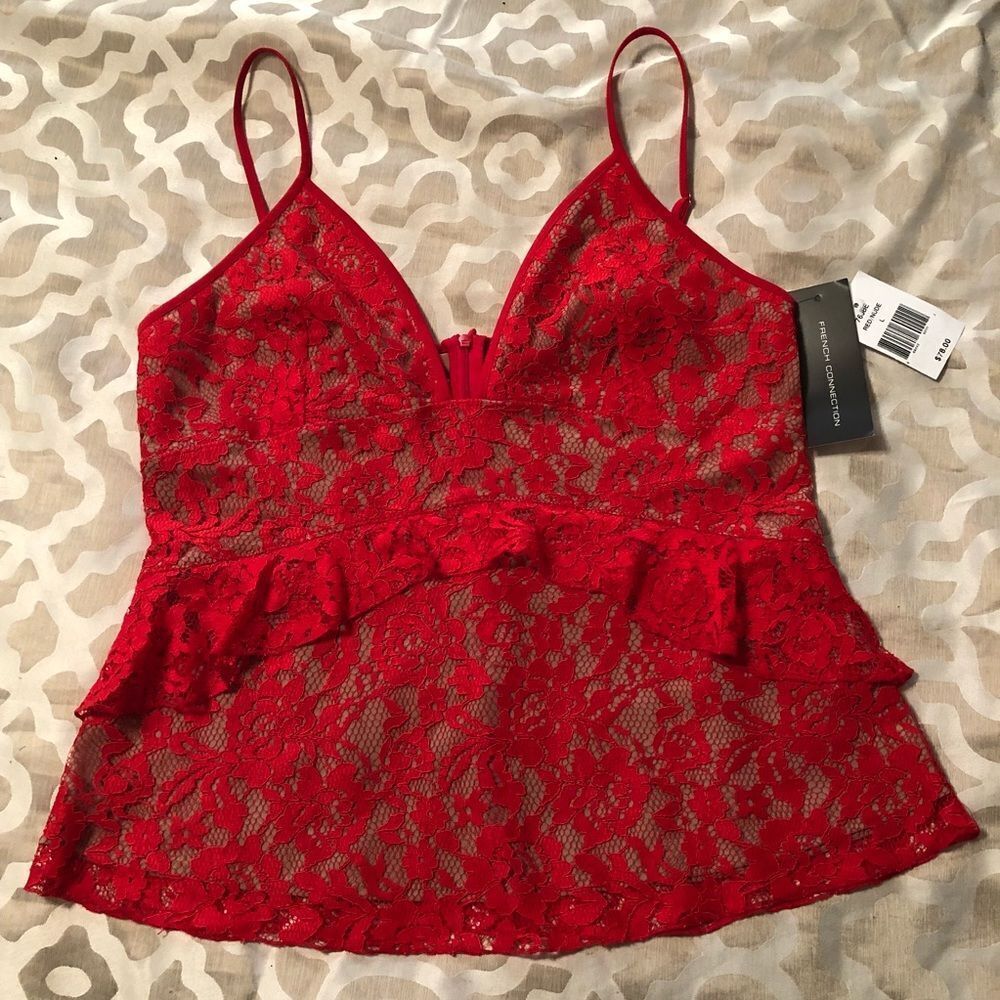 French Connection Ruffle Lace Tank - Picture 2 of 5